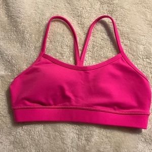 Bright pink lululemon bra